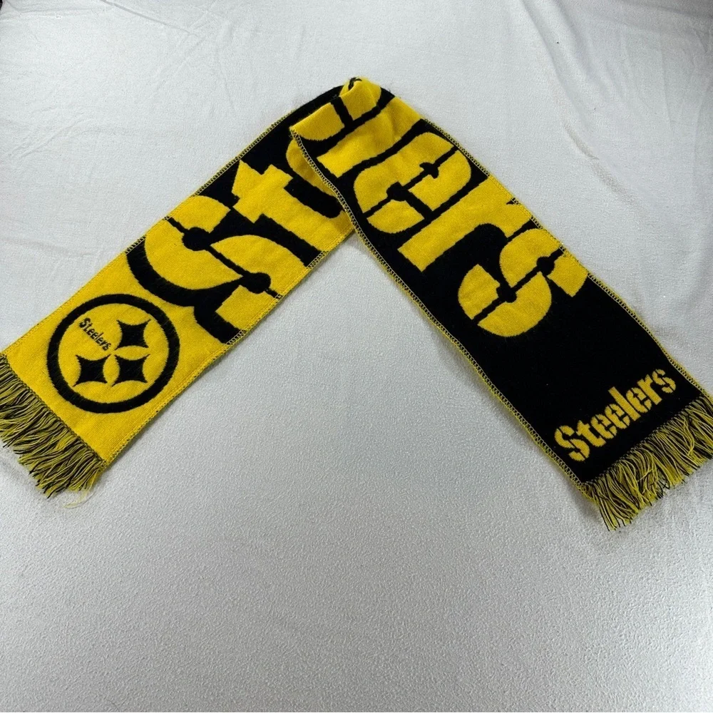 Forever Collectibles Black and Yellow Pittsburg Steelers Scarf 48” Length